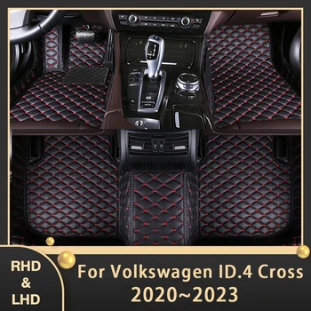 Автомобильные Коврики Для Фольксваген ID.4 Cross 2020 2021 2022 2023 Пользовательские Автомобильные Накладки Для Ног Кожаный Ковер Аксессуары Для Интерьера