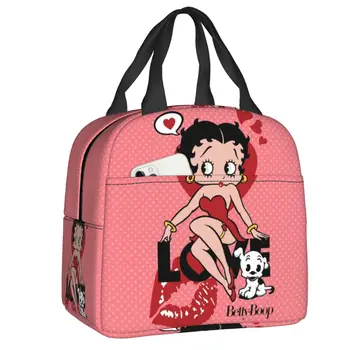 Изолированная сумка для ланча Boop Bettys Love Puppy для женщин и детей, термос-холодильник для хранения продуктов, ланч-бокс для офиса, пикника и путешествий