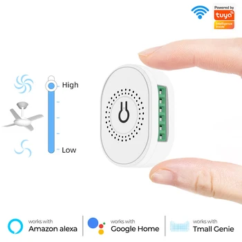 Tuya Smart Wifi Переключатель скорости потолочного вентилятора EU 220V Мини-настенный модуль включения-выключения с дистанционным электрическим управлением для Alexa Google Home
