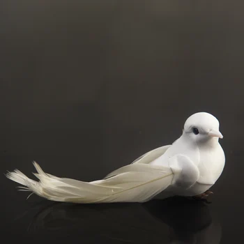 Белые миниатюрные милые украшения из искусственных голубей, декор для птиц, пенопластовые мини-поделки