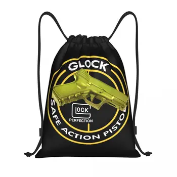 Рюкзак Glock на шнурке Для женщин и мужчин, Спортивный рюкзак для спортзала, Складной Пистолет США, Сумка для покупок с логотипом пистолета.