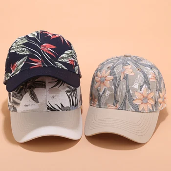 Бейсбольная кепка с принтом, женская кепка с зонтиком, уличные солнцезащитные кепки с утиным язычком, весна-лето, кепки с регулируемым козырьком для девочек, кепки с откидным верхом