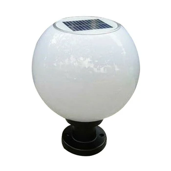 2X светодиодных 200-миллиметровых солнечных настенных светильника на открытом воздухе с круглым шаром и круглой световой дорожкой