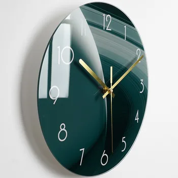 Дизайн Роскошные Стеклянные настенные часы Современные Бесшумные Креативные часы Настенные часы Цифровые Часы для гостиной кухни Большие часы Декор комнаты W