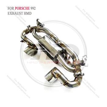 Автомобильная выхлопная труба из нержавеющей трубы HMD подходит для воздушного клапана Porsche 992 tail auto parts