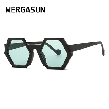 Модные солнцезащитные очки Polygon для женщин, модные солнцезащитные очки в ретро-квадратной оправе, женские Роскошные брендовые Винтажные очки UV400