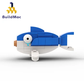 Buildmoc Идеи моделей Sea Bricks Милые животные Бесплатная рыбная палочка Кит MOC Набор строительных блоков Наборы игрушек для детей Детские подарки Игрушки