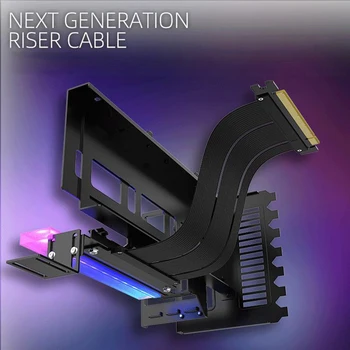 Кронштейн Видеокарты RGB Light Вертикальное Крепление Видеокарты с Кабелем-Адаптером PCI-E 4.0 X16 для Корпуса ATX Компьютерные Аксессуары