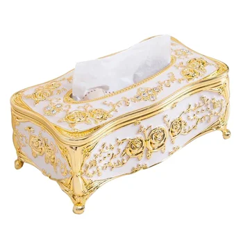 Тканевый чехол Коробка для хранения папиросной бумаги Настольный держатель для салфеток для домашней ванной Золотой