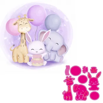 Металлические штампы для резки кролика, слона и оленя, трафарет для куклы с милыми животными для украшения открыток в стиле скрапбукинга 