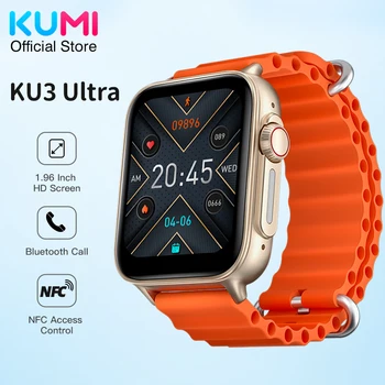KUMI KU3 Ultra Smartwatch 1,96-дюймовые Bluetooth-звонки TFT HD Полноэкранный монитор сердечного ритма, артериального давления, сна IP68 Водонепроницаемый