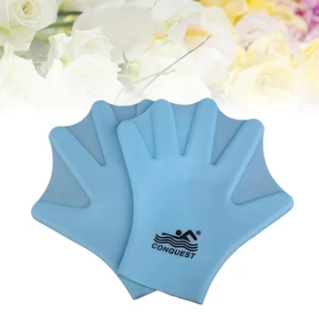 1 Пара силиконовых перчаток для плавания с перепонками, перчатки для плавания с аквалангом, перчатки для гребли, перчатки для подводного плавания, ручная паутина (для взрослых, небесно-голубой)