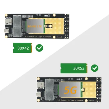 M.2 (M.2) Модуль 3G / 4G / 5G к адаптеру Type C / USB 3.0 со слотом для NANO SIM-карты для модуля RM500Q/ RM500U /GM800/ SIM8200