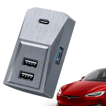 Автомобильный USB-Концентратор Автомобильное Зарядное Устройство Бардачок Для Tesla Портативный Видеорегистратор Флэш-Накопитель Док-Станция Для Tesla Model Y Модель 3
