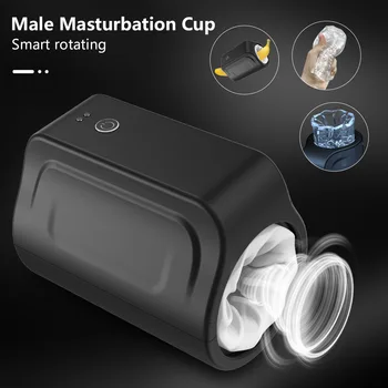 Мужские автоматические мастурбаторы с телескопическим вращением, сосание настоящей вагины, чашка для мастурбации, Вакуумный минет, секс-игрушки для взрослых для мужчин