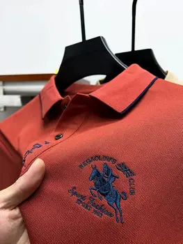 Высококачественная брендовая рубашка ПОЛО с вышивкой и длинными рукавами, мужская осенняя мода 2023, повседневная деловая футболка с отворотом Paul, мужская одежда