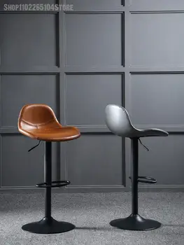 Барный стул Nordic Lift с вращающейся современной простой спинкой Барный стул Легкий Роскошный бытовой Барный стул Железный Высокий стул