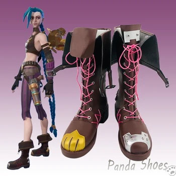 Обувь для косплея LOL Jinx из аниме League of Legends Cos Boots The Loose Cannon Косплей Костюм Реквизит Обувь для вечеринки в честь Хэллоуина