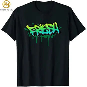Олдскульный стиль граффити, Hihop, Забавная футболка с изображением граффити для мужчин, женщин, подростков, мужские футболки, одежда из аниме, хлопковые футболки