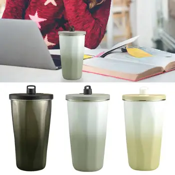 Чашка для воды с соломинкой и крышкой, кофейная кружка и бутылка для воды из нержавеющей стали, многоразовые и изолированные, современный и привлекательный дизайн