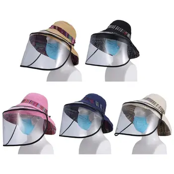 Женская солнцезащитная шляпа с защитой от ультрафиолета, прозрачная маска для лица, защита от плевков, широкие поля St