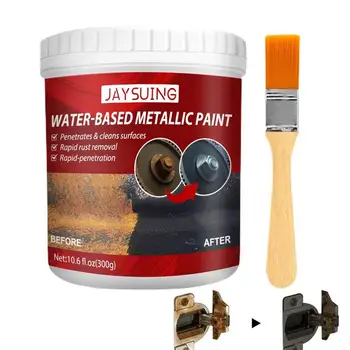 Металлическая краска на водной основе для удаления ржавчины с металла С кисточкой, антикоррозийное покрытие автомобиля, ингибитор ржавчины, действует на ржавую сталь