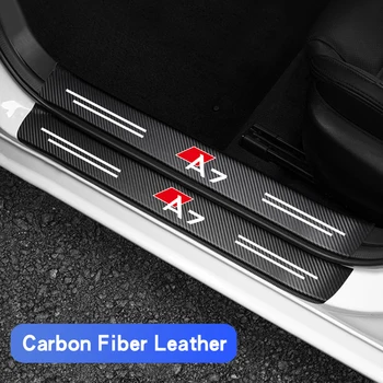 Для Audi A7 Наклейка на порог автомобиля из углеродного волокна, защита от царапин и водонепроницаемая защитная пленка, аксессуары для багажника
