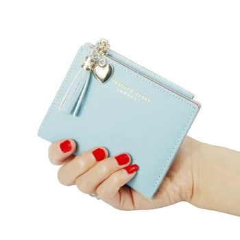 Новый женский кошелек на молнии, мини-ультратонкая сумочка с кисточками, тонкий длинный кошелек с несколькими отделениями для карт, сумка для мобильного телефона, Корейская версия кошелька