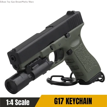 Glock G17-Зеленый Мини-Брелок для Пистолета 1: 4 Миниатюрная Форма Пистолета Брелок Для Пистолета Кулон Украшение Подарок для Коллекции Моделей Армейских Фанатов