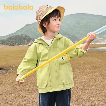 Balabala для малышей 2023, пальто унисекс для мальчиков и девочек, модная осенняя повседневная удобная хлопковая куртка