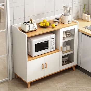 Шкаф для хранения бытовой техники Многослойный деревянный кухонный шкаф Простая кухонная мебель Современный настенный буфет для гостиной Nordic U