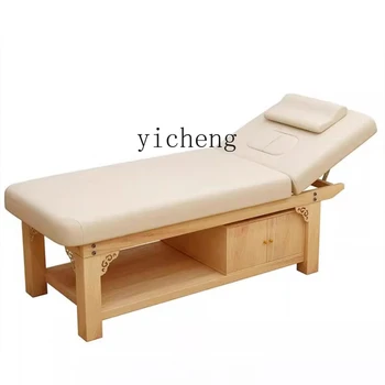 XL Кровать для лица из массива дерева Массажная кушетка традиционной китайской медицины с отверстиями Для чистки ушей Кровать для физиотерапии Кровать для прижигания