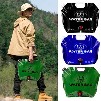 Пластиковый резервуар для воды объемом 8 л, складная сумка для воды с широкой ручкой, сумка для воды с регулируемым расходом, сумка для воды с вращающимся краном