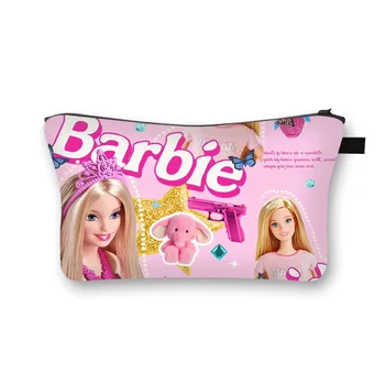 Косметичка для девочек Barbie, Женская дорожная косметика, туалетные принадлежности, Большая емкость, удобная Модная Простая сумка для хранения, периферийное устройство для фильмов
