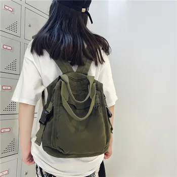 Сумки Для женщин, Рюкзаки, Зеленый холщовый рюкзак, Качественный Школьный рюкзак для ноутбука, Женский рюкзак для девочек-подростков, Женский рюкзак Mochila