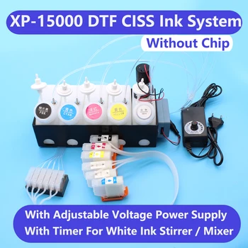 DTF DTG СНПЧ Для EpsonXP-15000 DTF Ink System Белый Чернильный Бак С Регулируемым Напряжением Питания Мешалка Миксер Таймер XP 15000 Бак