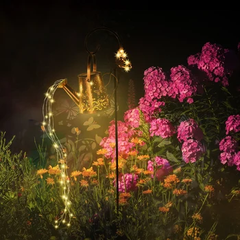Солнечные садовые фонари Водонепроницаемые Ретро металлические гирлянды для чайников Декоративные ландшафтные лампы для посыпки Декоративная лампа для подарка маме