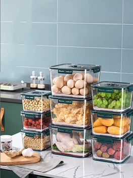 Контейнер для хранения в холодильнике, Коробка для пищевых органайзеров, Регулятор времени, Хлопья, овощи, кухонные органайзеры для зерна, Коробка для хранения пищевых продуктов