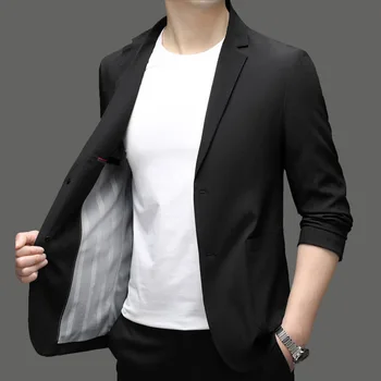 7753-T- Мужской деловой костюм из высококачественной чистой шерсти