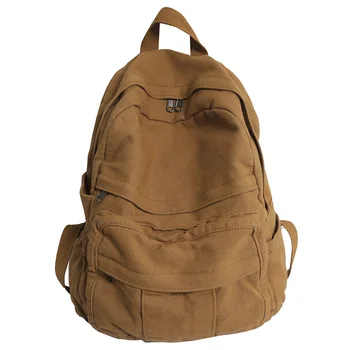 Простой рюкзак для девочек-подростков в стиле Харадзюку, Женская сумка для студентов колледжа, Однотонный Винтажный Повседневный дорожный рюкзак большой вместимости