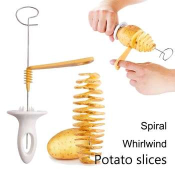 Спиральный резак для картофеля Potato Tower Whirlwind Potato Cut DIY Креативная Спиральная овощерезка для фруктов и овощей для кухни Twisted Slice