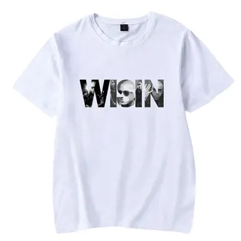 Модная футболка рэпера Wisin, женская, мужская Летняя футболка с коротким рукавом, повседневная уличная футболка Унисекс