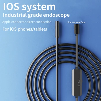 Эндоскопическая Камера Для iPhone Apple Lightning 8 ММ Эндоскопическая IP68 Водонепроницаемая 8 СВЕТОДИОДОВ Для Осмотра Бороскопом iPhone14 13 12 iPad iOS