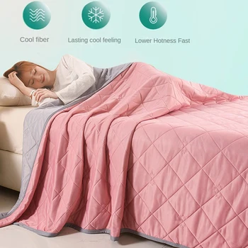 Двустороннее прохладное летнее одеяло, гладкое одеяло с кондиционером, Легкое охлаждающее одеяло, охлаждающие одеяла для взрослых и детей