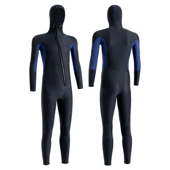 Водолазный костюм Сохраняет ТЕПЛО, неопреновый водолазный костюм с капюшоном и длинным рукавом длиной 3 мм, мужской теплый водонепроницаемый водолазный костюм, полный гидрокостюм на молнии