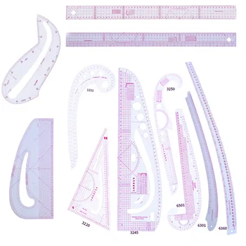 Многофункциональная Линейка для лоскутного шитья Пластиковая Линейка для французского изгиба, Измерительная Линейка для портного, Инструменты для изготовления линейки для сгиба одежды