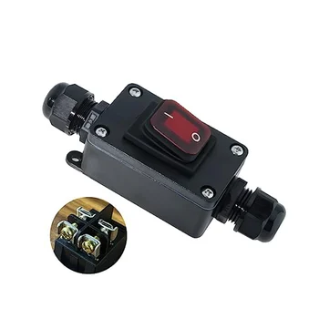 Машинный выключатель Кнопочный Встроенный Выключатель AC220V 30A Кнопочный выключатель для наружного использования с обеих сторон Ввода и вывода