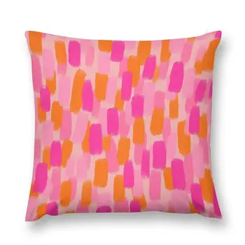 Абстрактная, розовая с оранжевым, с эффектом кисти, подушка для дивана, подушки для дивана, чехлы для диванов для гостиной