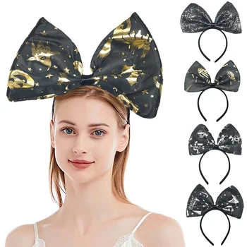 Повязка на голову с галстуком-бабочкой в виде большого паука на Хэллоуин, головные уборы для вечеринок в стиле тыквы для взрослых и детей, головные уборы для косплея