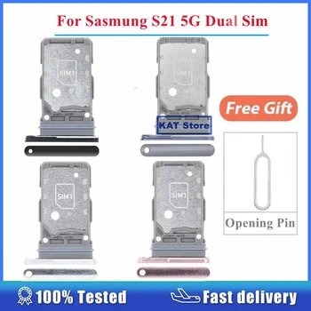Для Samsung Galaxy S21 Слот для SIM-карты 5G, лоток для двух Sim-карт с инструментом для извлечения штифта, запасные части